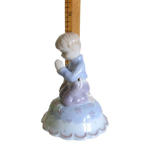 Praying Boy & Bear Music Box Figurine - Gift for Boy - Baby Boy Nursery Gift - Picture 4 of 6